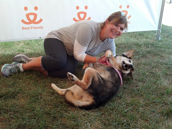 Keisha playing hard to get at the Smooch Your Pooch Booth!
